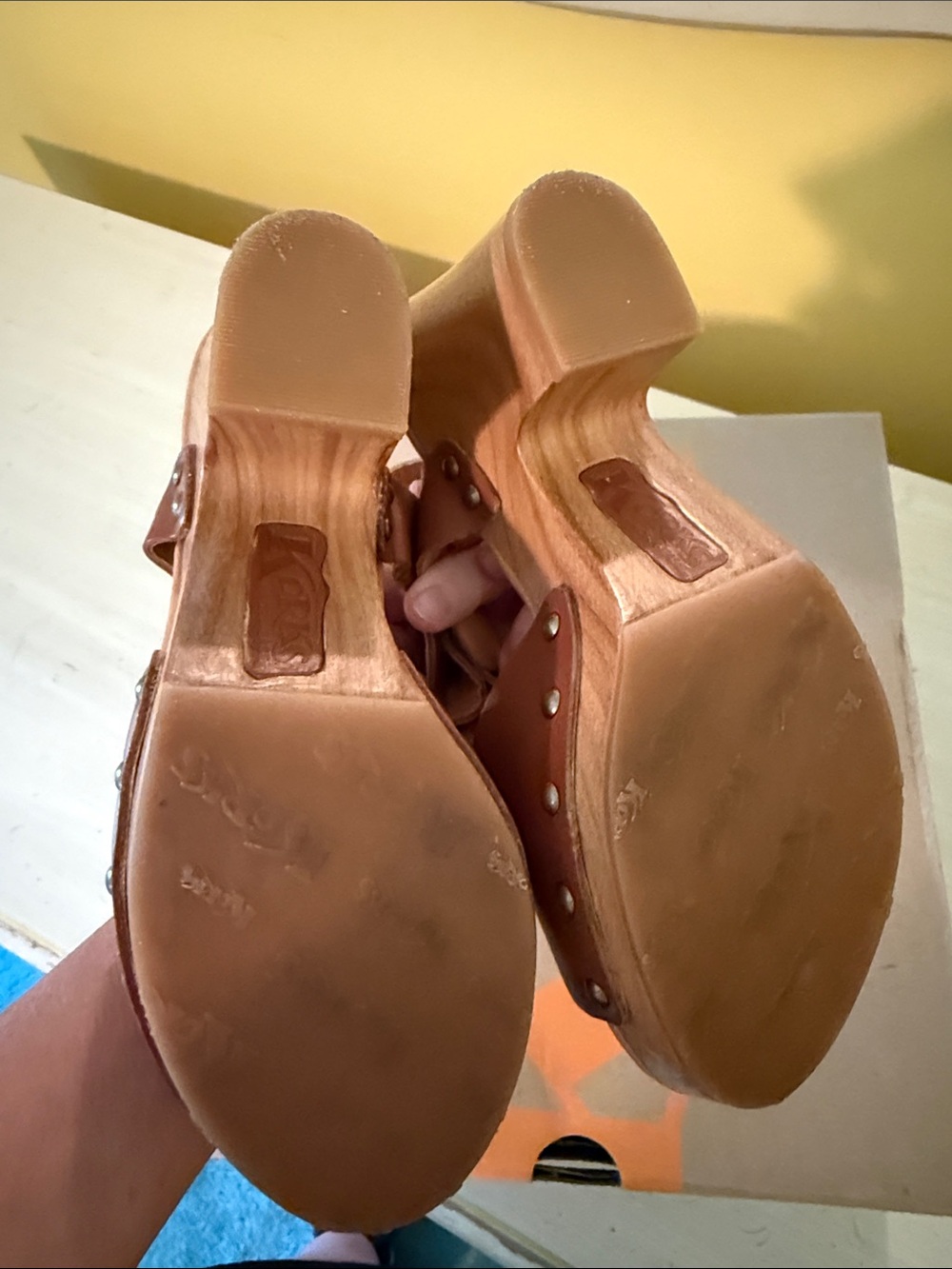 Kork Ease Katrine Tan Leather Platform Sandals with Buckle Strap- size 7 - Picture 3 of 5